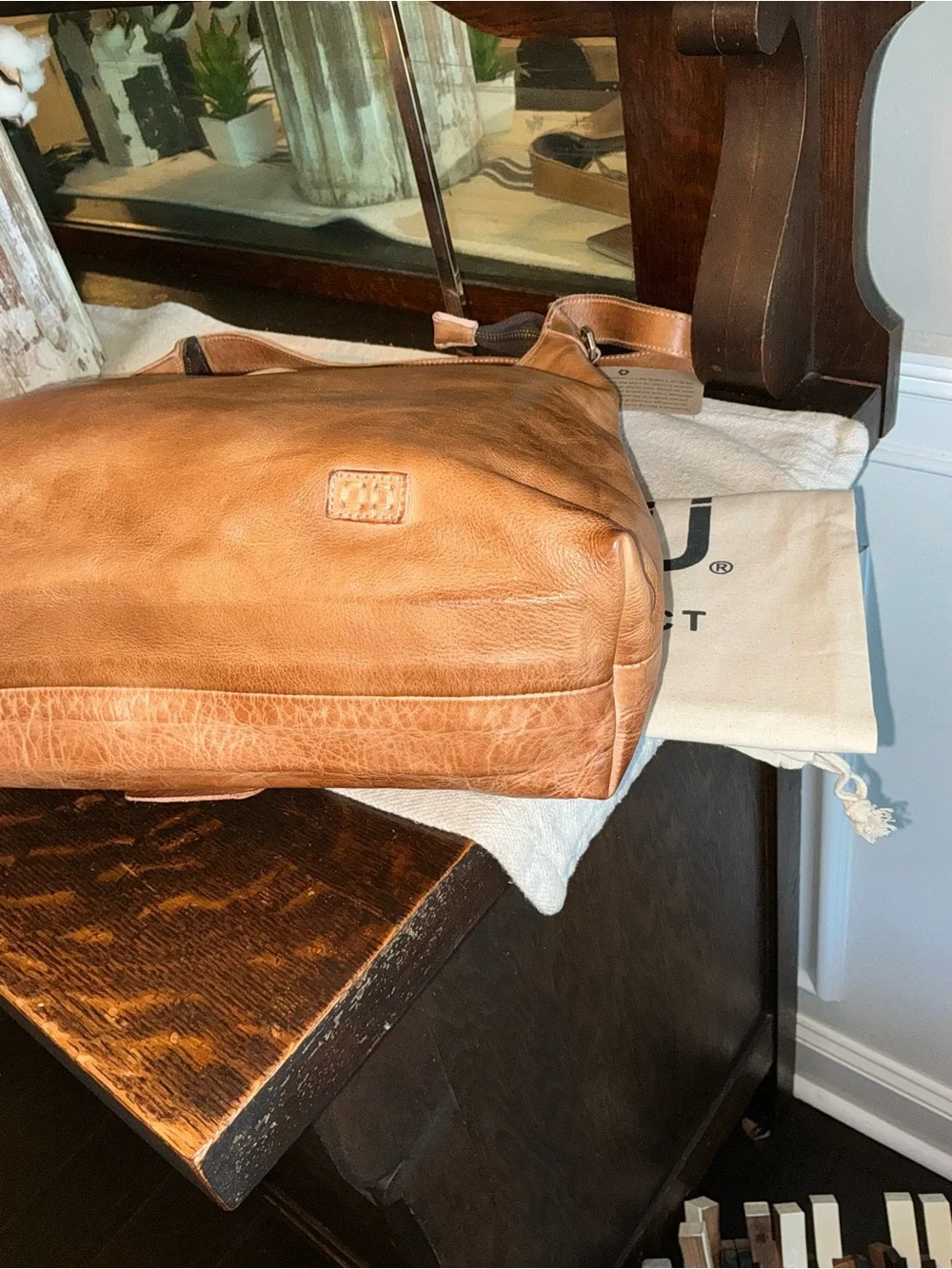 NWT Bed Stu Leather Dallas LTC Hobo Shoulder Bag Tan Rustic MSRP $325